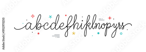 Flourished lowercase script illustrated by a smooth cursive letter with extended loops and gentle motion lines, conveying flow, harmony, and graceful