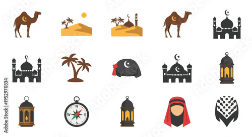 Vector Illustration of a Brown Camel Standing in Profile.