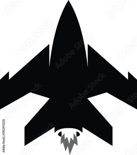 Combat aircraft silhouettes  jet styles vector design elements