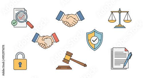 Lawyer handshake agreement contract law.