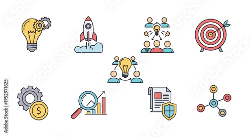 Business Strategy Icons and Symbols.