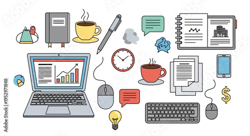 Laptop Computer Office Workstation Setup.