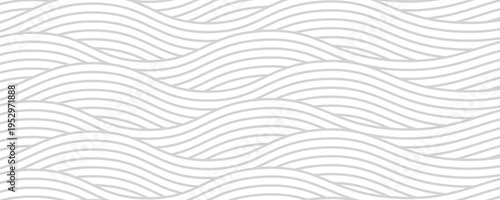 White and blue minimal abstract background with wavy linear pattern. Vector digital design