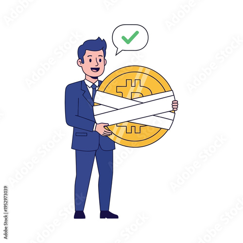 Professional endorsing a secure and validated cryptocurrency investment opportunity