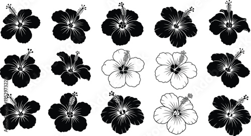 Large collection of professional business people silhouettes standing in various poses cad drawing flat vector illustration flavector isolated design set.