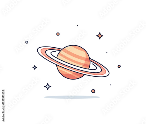 Ringed exoplanet concept distant planet with luminous narrow rings glowing softly against a few decorative stars, capturing mystery and discovery beyond our