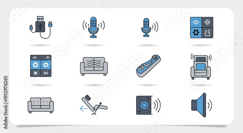 Collection of Smart Home Technology and Audio Icons.