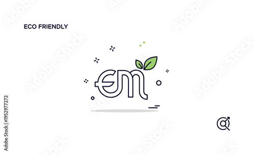 Eco friendly logo trend concept built around a clean monogram shape intertwined with a small leaf accent, expressing responsible branding and subtle