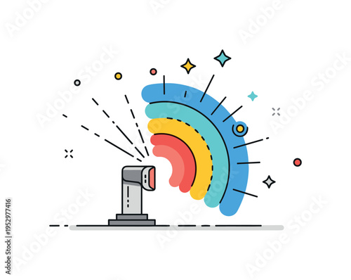 Dynamic volumes market demand surge theme represented by expanding concentric shapes radiating outward from a small central point. The scene conveys