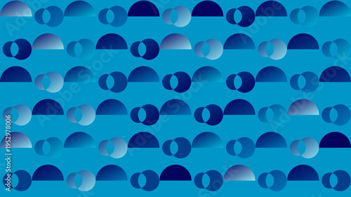 Abstract Blue Geometric Pattern with Overlapping Shapes
