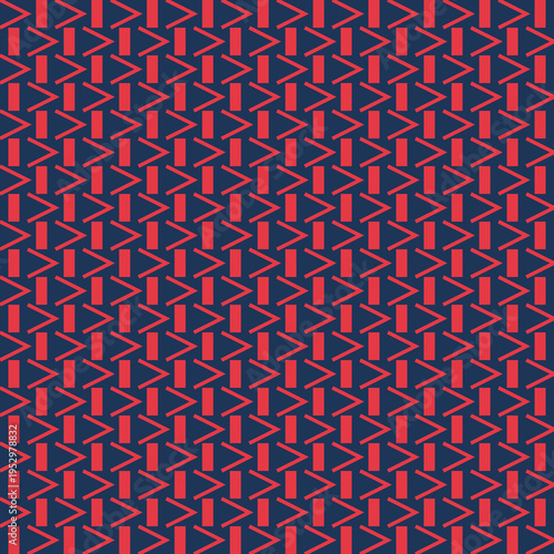 Navy and Red Geometric Pattern