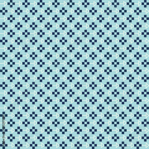 Retro Geometric Pattern with Crosses and Arrows