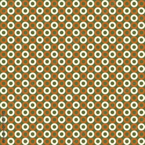 Retro Geometric Pattern with Circles and Squares