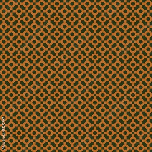 Seamless Geometric Pattern with Circles and Squares