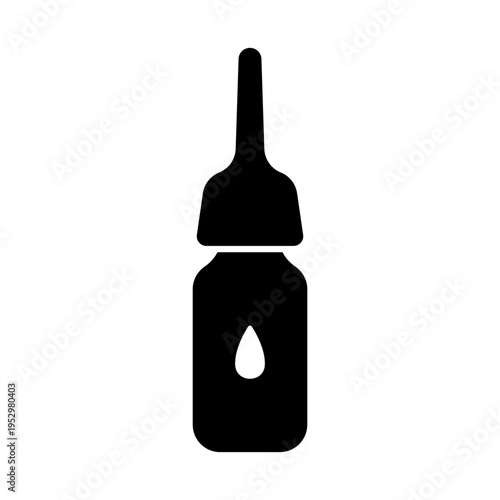 Small bottle icon. Black silhouette. Front and side view. Vector simple flat graphic illustration. Isolated object on a white background.