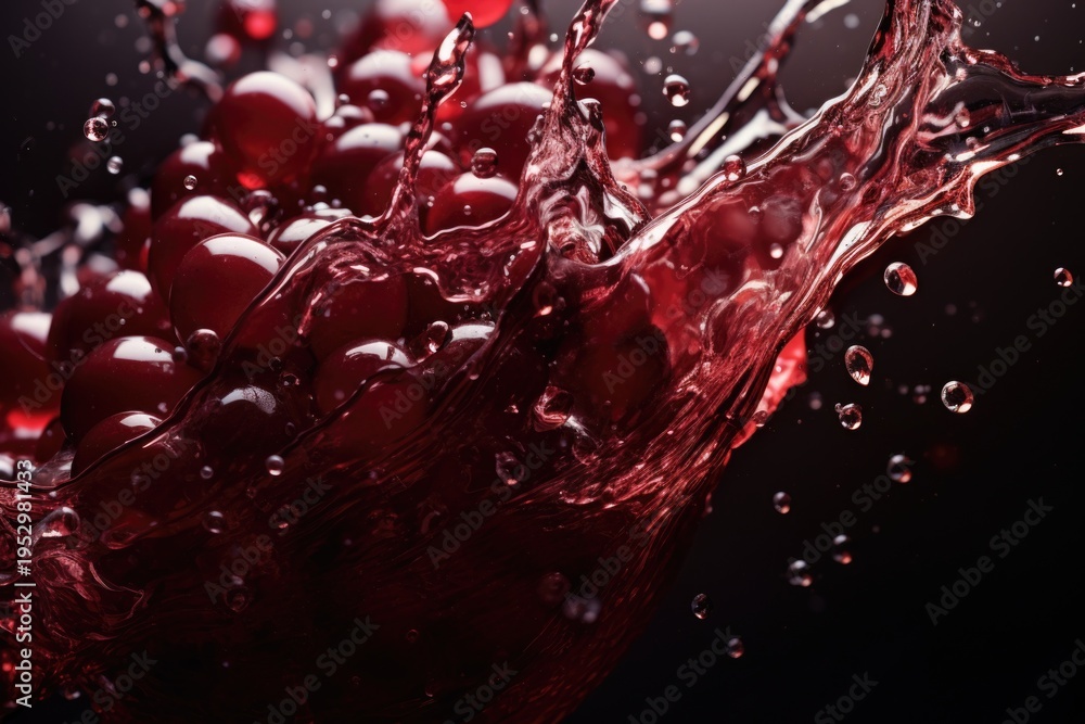 Obraz premium A close-up view of a glass filled with red wine. Perfect for wine enthusiasts or for use in food and beverage-related projects