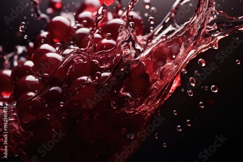 A close-up view of a glass filled with red wine. Perfect for wine enthusiasts or for use in food and beverage-related projects