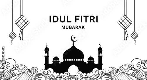 Set of Fifteen Detailed Black Mosque Silhouettes Featuring Diverse Dome and Minaret Architectural Designs for Ramadan Kareem and Eid Mubarak Religious Festival Graphic Design Projects