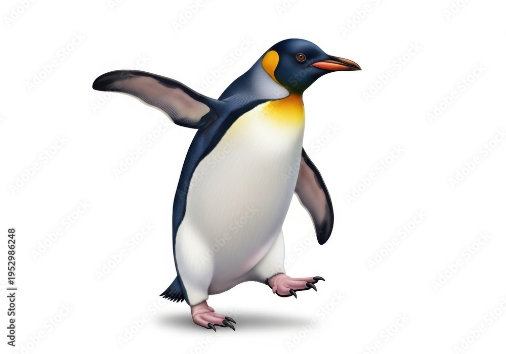 Obraz premium Illustration of a penguin isolated on white background, perfect for wildlife or animal related projects