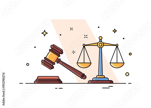 High stakes courtroom scene judge?s gavel raised above a scale of justice with a subtle spotlight effect, symbolizing serious legal consequences and decisive