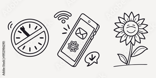 No phone zone with clock and sunflower technology