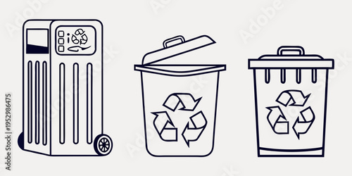 Waste management and recycling trash can recycling bin compactor