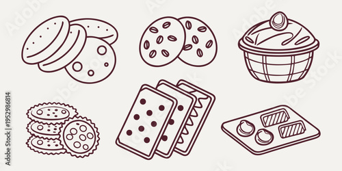 Of various baked goods cookies biscuits bread pastries