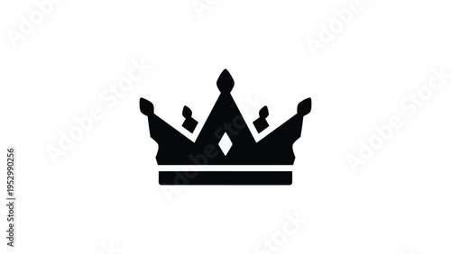 Elegant black silhouette of a traditional royal crown