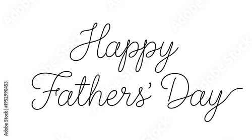 Elegant handwritten typography design featuring the phrase 'Happy Father's Day' on a clean white background