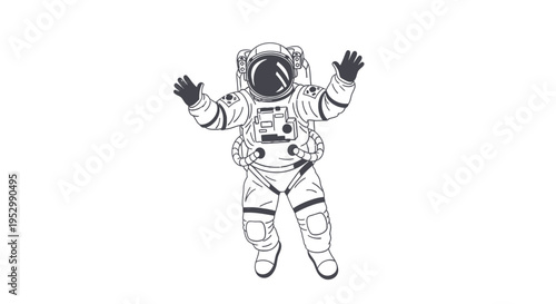 Astronaut floating in space, zero gravity, outer space exploration, science fiction