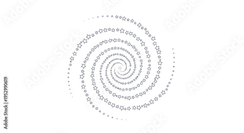 Abstract Star Spiral Swirl on White Background