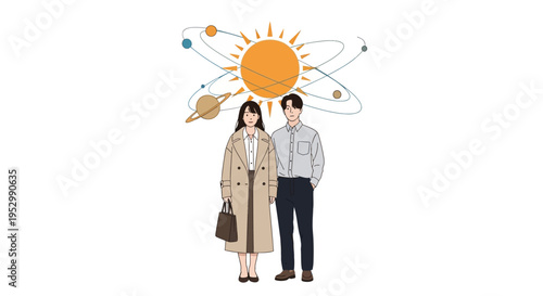 Couple Under Solar System, Love, Relationship, Universe, Astronomy, Lifestyle