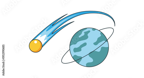 Comet Meteoroid Approaching Planet Earth Orbit