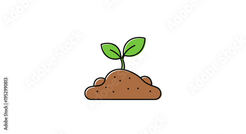 New life sprout growing from fertile soil, symbolizing growth, new beginnings, and nature.