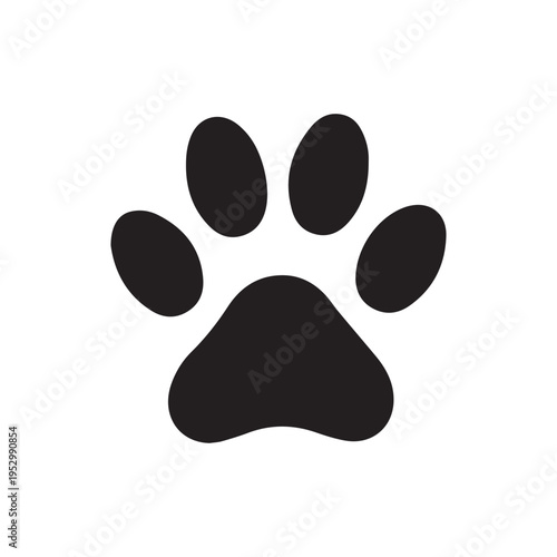Bold Canine Paw Stamp Icon