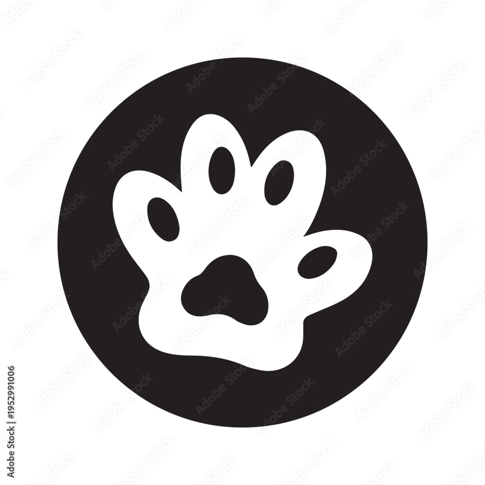 Fototapeta premium Friendly Dog Track Icon Logo