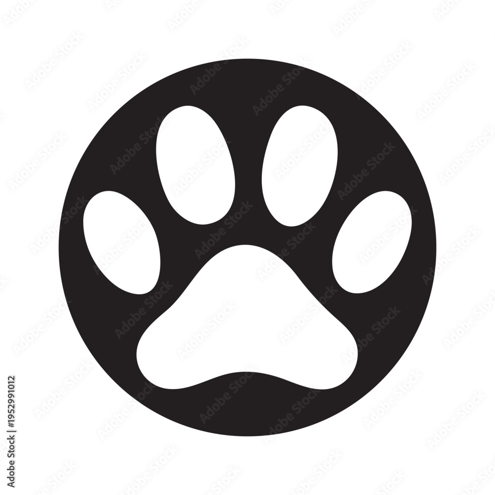 Fototapeta premium Playful Dog Paw Identity Badge