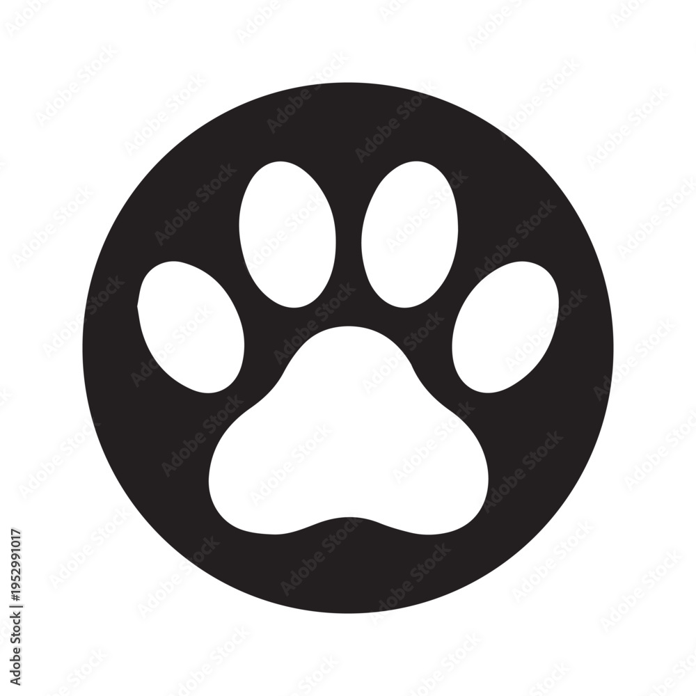 Fototapeta premium Minimal Pet Footprint Badge Logo