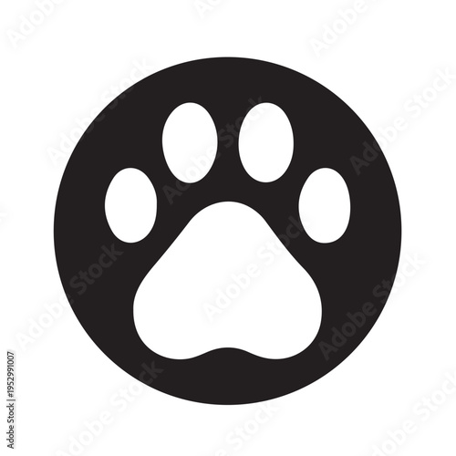 Simple Puppy Paw Stamp Logo