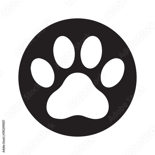 Minimal Pet Footprint Badge Logo