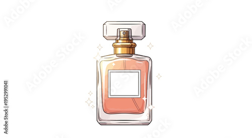 Elegant Perfume Bottle with Sparkles - Luxury Fragrance Design