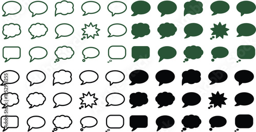 Speech Bubble Vector Set for Comic Dialogue Thought Clouds and Social Media Chat Icons Collection