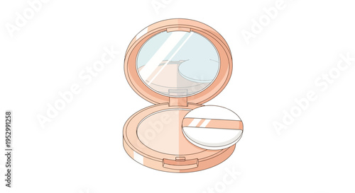 Cosmetic Compact Powder with Mirror and Puff - Clean Beauty Product Icon
