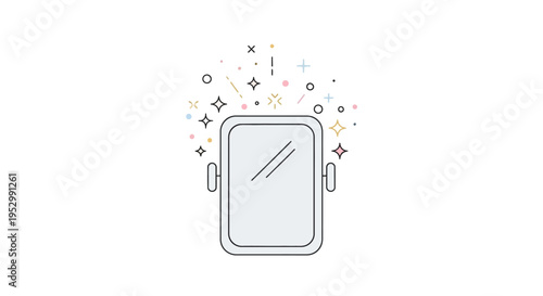 Clean Mirror Reflecting Sparkles and Stars, Icon of Purity and Reflection