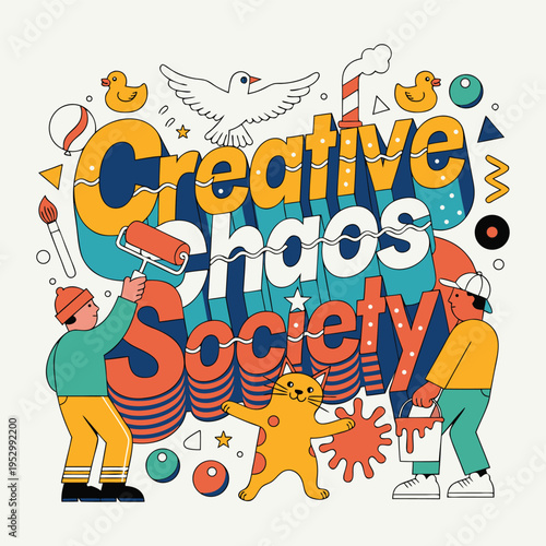 Artistic Mayhem Club — Bold Graffiti Style Typography with Fun Creative Illustrations