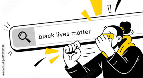 A bold illustration featuring a raised fist symbolizing solidarity, in a modern and minimalist style, suitable for activism themes