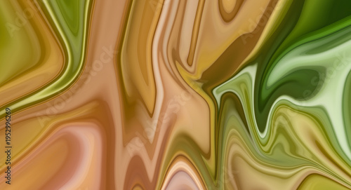 abstract textile liquid marble motion background with green waves splash template