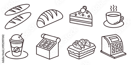 Bakery and coffee shop food bread cake