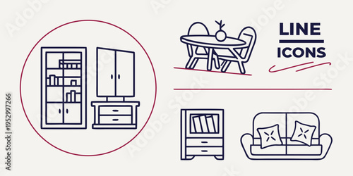 Furniture and household line interior decor