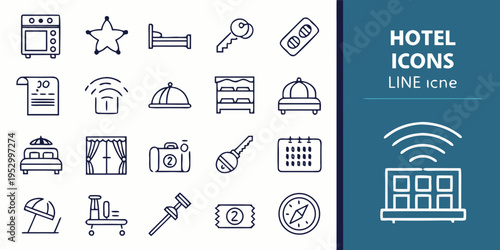 Hotel and line for hospitality industry line travel accommodation tourism